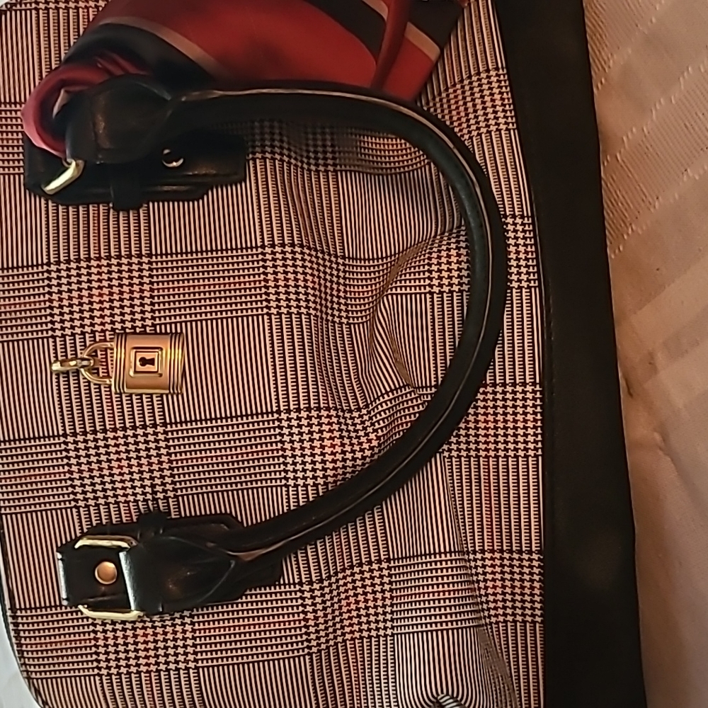 Plaid purse (no name) with matching wallet